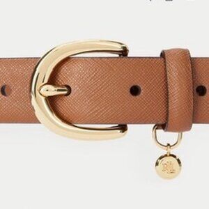Ralph Lauren Women's Charm Crosshatch Leather Belt M